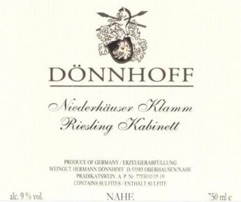 Donnhoff - Niederhauser Klamm Riesling Kabinett 2023