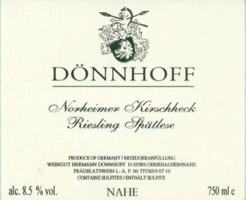 Donnhoff - Norheimer Kirschheck Riesling Spatlese 2023