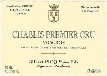 Gilbert Picq & Ses Fils Chablis - Chablis 1er Cru Vosgros 2021 (1.5L)